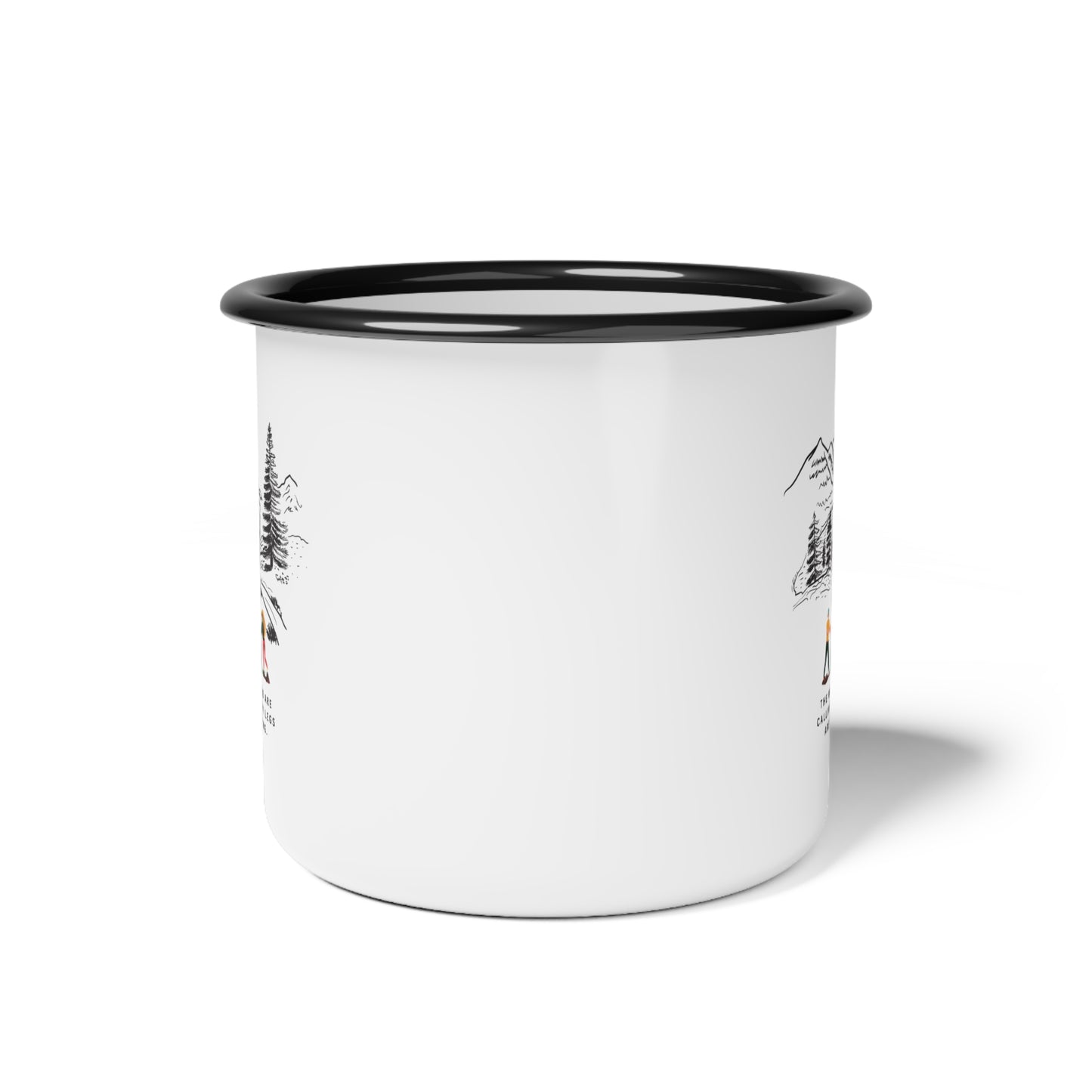 Mountain Adventure Enamel Camp Cup, Camping Mug, Coffee Lovers Gift