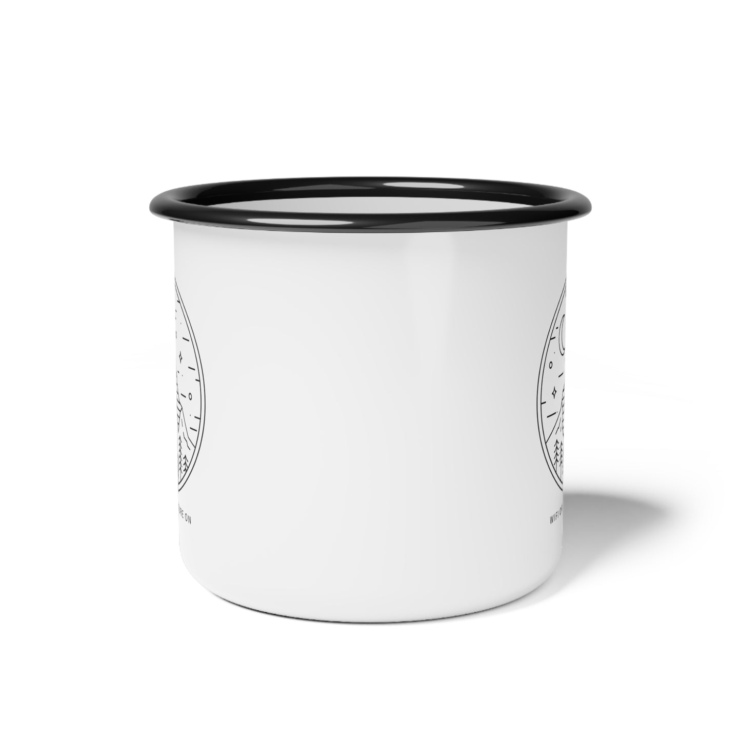 Camping Enamel Mug - 'WIFI OFF, ADVENTURE ON'