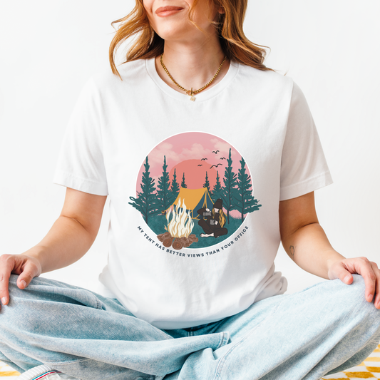 Campfire Adventure Unisex Jersey Tee - Nature Lover Shirt, Gift for campers