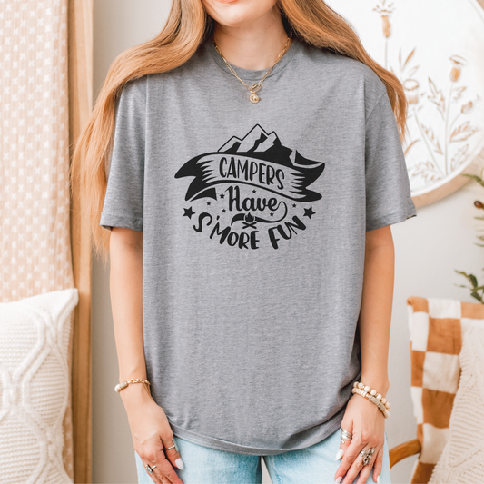Campers Have S'more Fun Funny Camping T-shirt, Gift for Campers and Outdoor Lovers